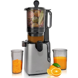 Charmline повільно-видавлюючий соковичавник (slow juicer), 130 мм завантажувальний отвір, 1.8 л контейнер для соку, BPA-free, сертифікат GS, легке очищення, переможець тестування для здорових соків