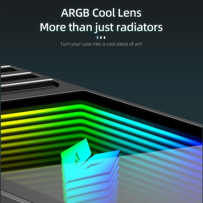 Радіатор охолодження M.2 NVMe SSD Baotkere з RGB підсвічуванням та вентилятором, чорний