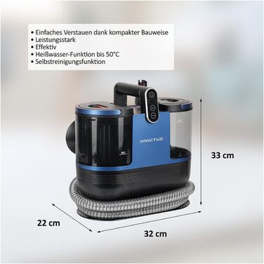 Пристрій для чищення м'яких меблів Genius Invictus F7 10-ти частинний, миючий пилосос 1200 Вт, видалення плям, мокрий пилосос для килимів, авто, диванів, килимків. Чистий килим, мокре чищення м'яких меблів, великий резервуар для води