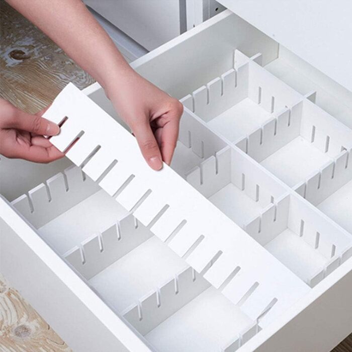 KnnRiim 12-Piece Drawer Dividers, 47x11 cm, Thick, DIY Partition Walls for Drawers, Large Flexible Organizer for Clothes, Bedroom, Bathroom, Kitchen Appliances, Desk, Office Storage