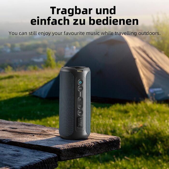 Ortizan X8Pro 40W Bluetooth колонка з мікрофоном, RGB підсвічуванням, водонепроникна IPX7, 30 годин програвання - Navy