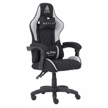 Ігрове крісло Alpha Gaming Kevlar Grey, тканина, чорно-сіре