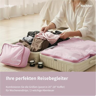 Органайзер для валізи Cipway, 5 шт. Кулічки для одягу для подорожей, нейлон, сірий (5шт, м'ятно-рожевий)