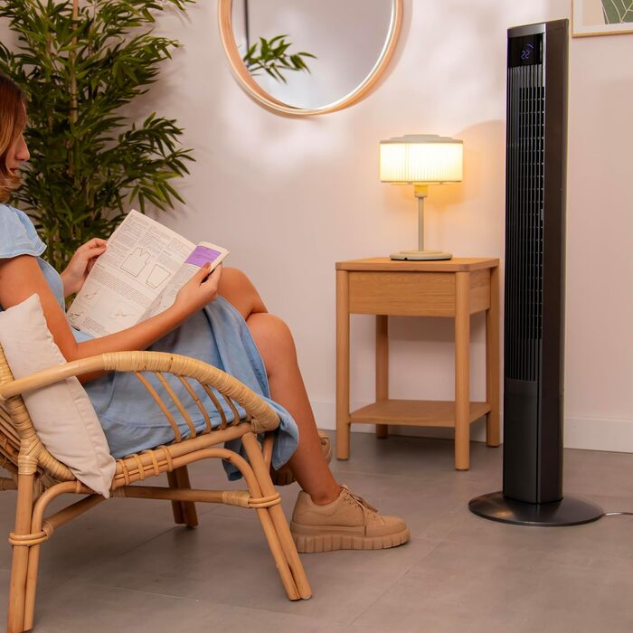 Вентилятор турецький Cecotec EnergySilence 9090 Skyline Ionic, 119 см, 45 Вт, іонізатор, LED-дисплей, пульт, 3 режими, таймер 12 год, осциляція 70º, сірий