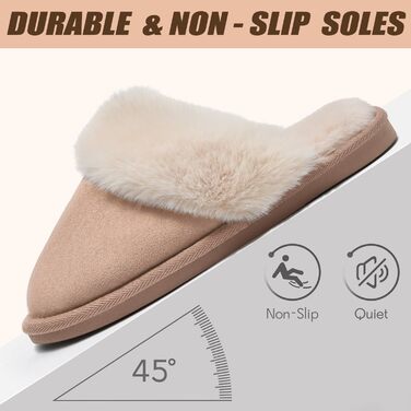 Тапочки домашні жіночі та чоловічі зимові з пам'яттю, м'які, теплі, неслизькі, зручні, плюшеві, для дому та вулиці, 38.5/40 EU, світло-коричневі