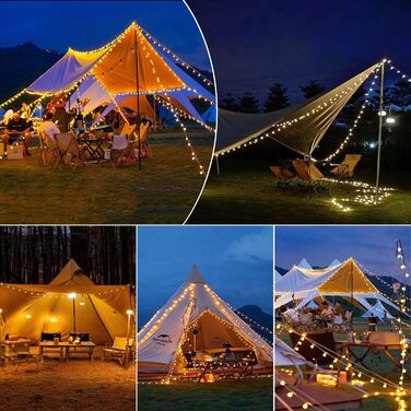 LED гірлянда на батарейках, 20м, 150 LED кульки, гірлянда з вилкою для внутрішнього та зовнішнього використання, 8 режимів світіння, IP45 вологостійка, ідеальна для Різдва, весілля, вечірки, саду, тепле біле світло