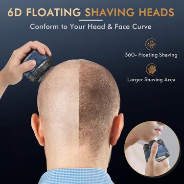 Електричний голчастий стайлер для голови Kibiy з 6 магнітними головками, IPX7 водонепроникний, LED-дисплей, зарядка Type-C, неслизький дизайн