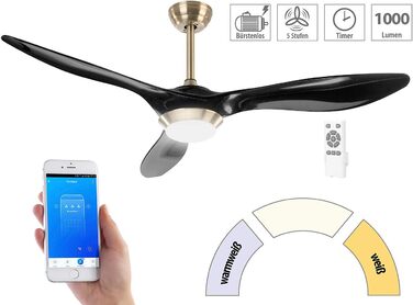 Стельовий вентилятор Sichler з LED-лампою та керуванням Alexa: 2-в-1, Wi-Fi, голосове керування, таймер, 1000 лм