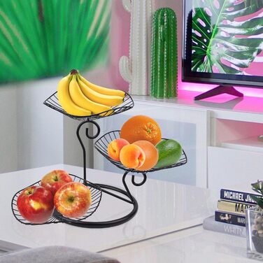 Багатоярусна корзина для фруктів та овочів CUKE2BEET, 3 рівні, чорна