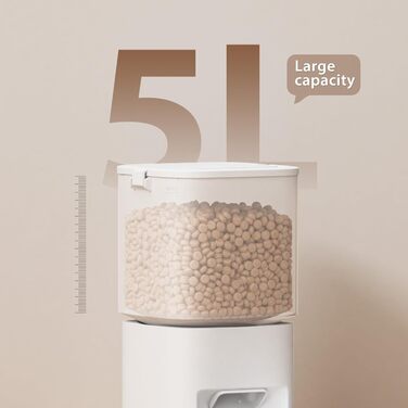 Автомат для годування котів та собак, 5л, розумний, білий. Програмоване годування 1-10 разів на день.