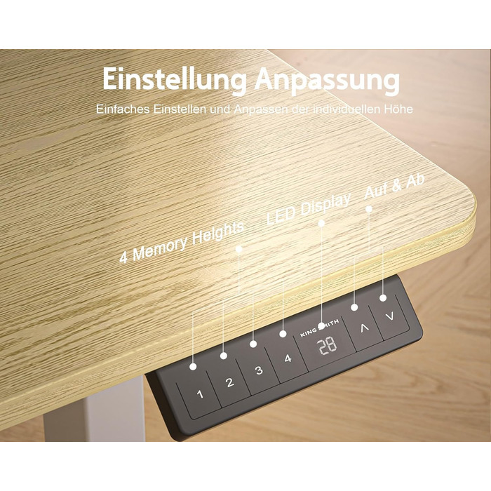 Electric Standing Desk with Drawers - 120x60cm Oak - Adjustable Height Desk for Home Office & DIY Pegboard