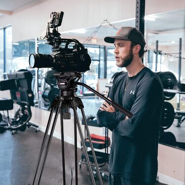 Штатив для камери COMAN 186 см з алюмінію - тринога з поворотним кріпленням 360° та нахилом ±90°, відеоштатив, сумісний з DJI Rs, Manfrotto, максимальне навантаження 10 кг (Q5)