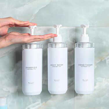 Набір дозаторів для душу GOYISEE, 3 шт. сірого кольору для мила та шампуню, аксесуари для ванної кімнати