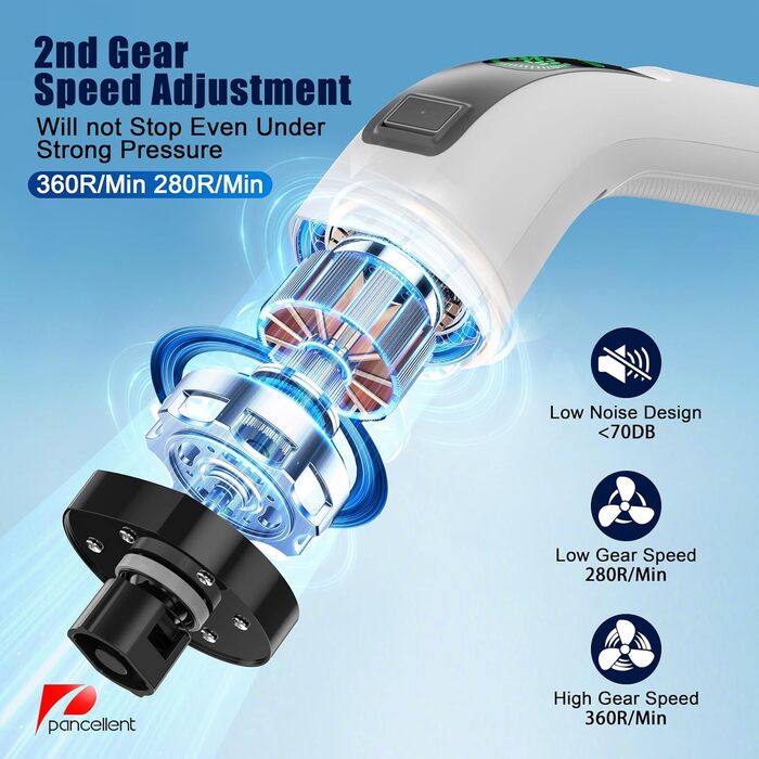 Електрична щітка для миття 7-в-1 Spin Scrubber A11: потужне очищення, 360 обертів/хв, 1,5 години роботи, 2 швидкості, подовжуваний важіль