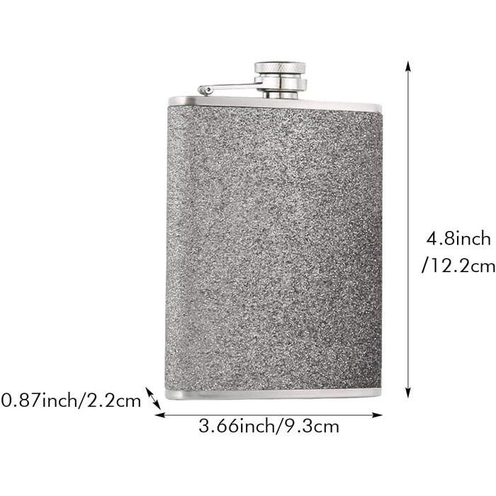 Сталевий флакон 304, 240мл з воронкою - витокозахисний, стильний, портативний набір флаконів для чоловіків та жінок. Сталева фляга для віскі (сріблястий)