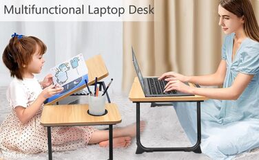 Регульований стіл для ноутбука EYdoter для ліжка, дивану та столу - сучасний Lap Desk з 5 кутами нахилу та водонепроникною поверхнею - портативний та компактний