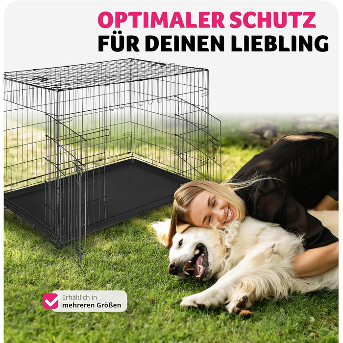 Транспортний вольєр для собак Tectake®: стабільний, розкладний, для колір, цуценят, в багажник, авто, кемпінг, квартира - 108 x 71 x 76 см