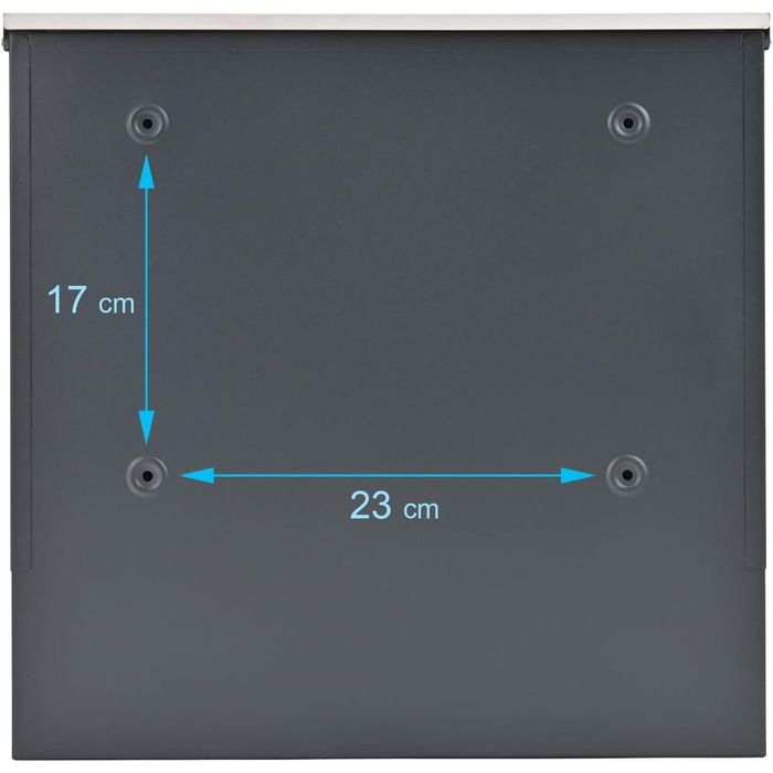 Поштовий ящик Verda з газетницею, нержавіюча сталь, антрацит, 2 ключі - дизайнерський настінний поштовий ящик з прихованим замком