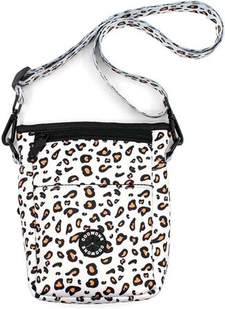 Сумка для ласощів для собак COOWONE Leckerlibeutel, з тримачем для відходів, на пояс, для прогулянок та тренувань, біла, леопардовий принт 2.0