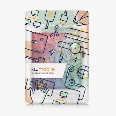 Чохол-книжка kwmobile для Pocketbook Era/Era Color з кишенею та лямкою - з малюнком 'Читаюча жінка' чорно-бежевий