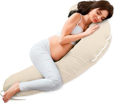 Подушка для вагітних Totsy Baby XXL: підтримка тіла, комфортний сон, бавовна Oeko-Tex, 190 см