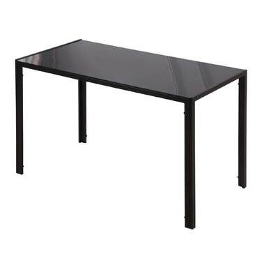 HOMCOM LED Dining Table Kitchen Table for 4 People, Tempered Glass & Metal, Black, 120x60x75cm, modern & stylish