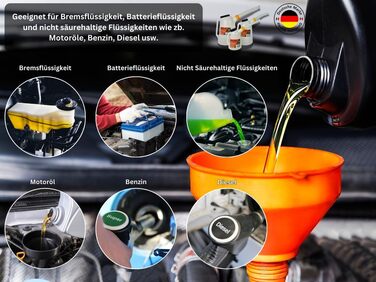 HERO Filling Can, Measuring Can, SET 1L + 3L + 5L Measuring Cups with Flexible Spout and Lid, Water Can, Car Oil Change, Automotive