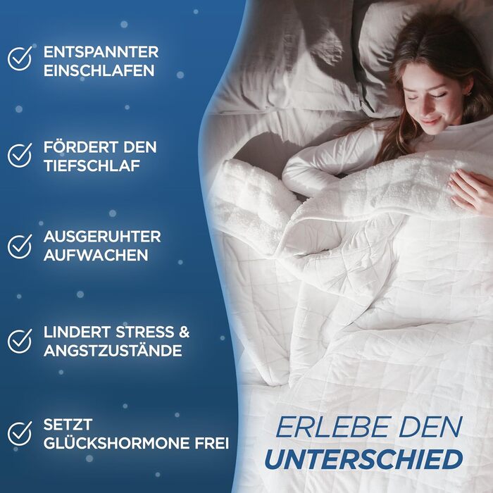 Ковдра з ефектом обтяження 135x200 см, 7 кг, Sherpa Fleece, сертифікат Oeko-Tex, терапевтична ковдра для розслаблення, кращий сон, вага 7 кг