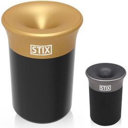 STIX-Becher Auto Aschenbecher (available in 2 colors) compatible with IQOS Iluma Prime One Terea, Duo 3 Heets, GLO Neo Tobacco Sticks - black/gold