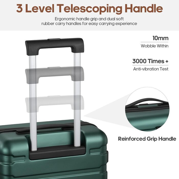 Набір валіз Roadcheer з полікарбонату: тріо ролерів, рюкзак, аксесуари | з TSA-замком