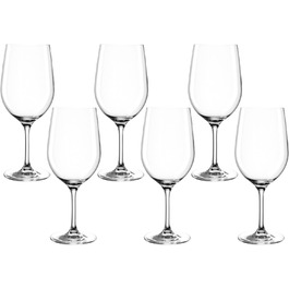 Leonardo Ciao+ Red Wine Glasses, Set of 6, Red Wine Goblets with Drawn Stem, Dishwasher-Safe Wine Glasses, Height 22.5 cm, 610 ml, 061449