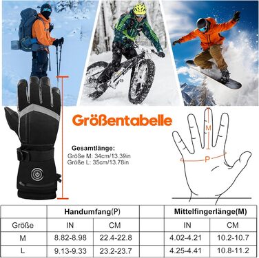 Обогревні рукавички SVPRO 5V 6000mAh - водонепроникні та вітронепроникні рукавички для катання на лижах, полювання, мотоциклів та піших прогулянок