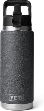 Термос-пляшка YETI Rambler 750 мл зі сталі з вакуумною ізоляцією та кришкою зі соломинкою, колір Black Stone