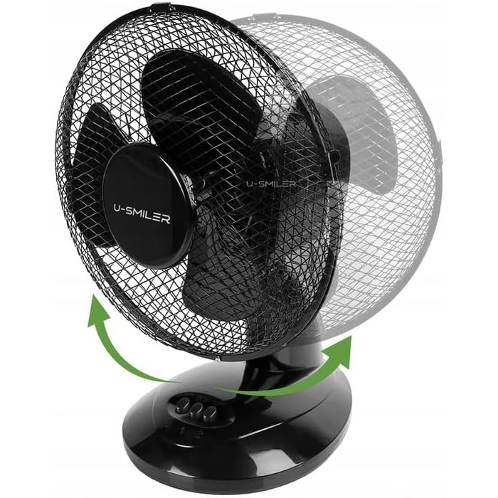 Настільний вентилятор тихий 20W, діаметр 28 см, з осциляцією, 2 швидкості, регульована висота, для спальні/офісу, підлоговий, альтернатива кондиціонеру