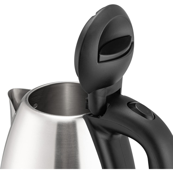 Електричний чайник LEHMANN з нержавіючої сталі, 2200 Вт, 1.8 л, швидке нагрівання, 360° підставка, автовимкнення, захист від перегріву, BPA-Free, для дитячого харчування, чаю та кави, сріблястий