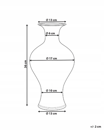 Ваза Beliani з порцеляни, 17 x 36 см