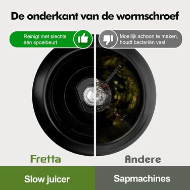 Шнекова соковижималка Fretta Slow Juicer з нержавіючої сталі для овочів та фруктів, сіра