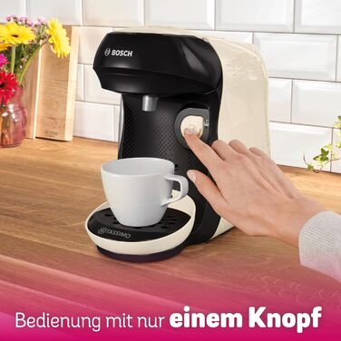 Кавомашина Tassimo Happy TAS1002N від Bosch: понад 70 напоїв, автоматична, для будь-яких чашок, компактна, 1400 Вт, антрацит