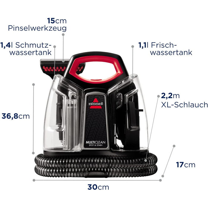 Портативний мийник для килимів, меблів та авто BISSELL MultiClean Spot&Stain 4720 M | З формулою та аксесуарами