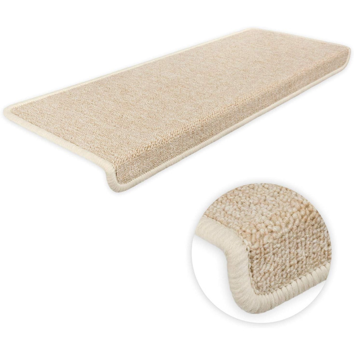 Ступінчасті килимки Metzker Monza 15 шт. у вигідному наборі, бежевий колір, прямокутна форма