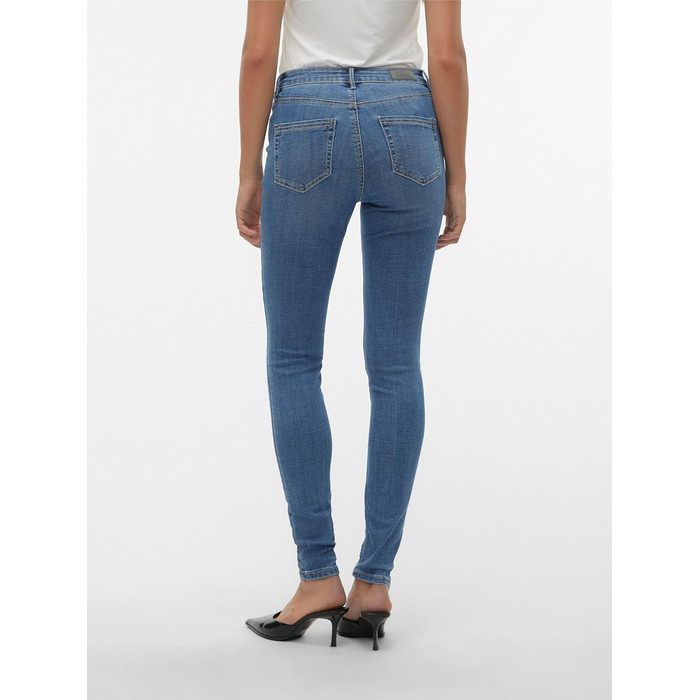 Джинси жіночі VERO MODA Skinny Fit Vmflash Mid Rise, середній блакитний денім, розмір 34L
