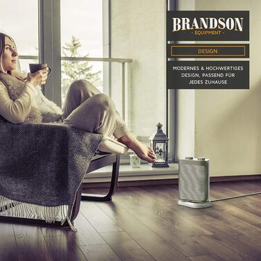 Електричний обігрівач Brandson 1500 Вт - тихий, енергоефективний, з керамічним нагрівачем, для ванної кімнати