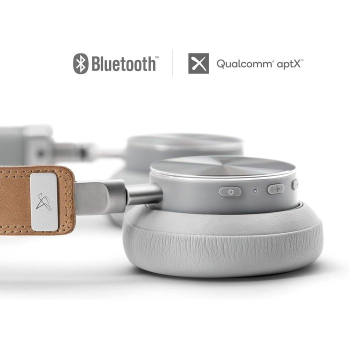 Беспроводные наушники VONMÄHLEN Concert One Bluetooth On-Ear – стильный дизайн, чехол для переноски, Micro-USB, AUX, 40 мм (сріблясті)