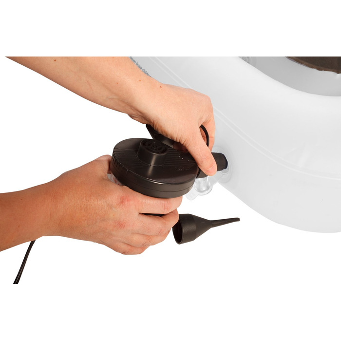 Надувне дитяче ліжко Shrunks® для подорожей з захистом від падіння - м'яка повітряна матрац для подорожей, ночівлі, кемпінгу - біло-коричневе ліжко-приліжко в готелях або вдома 152 x 94cm (Family)