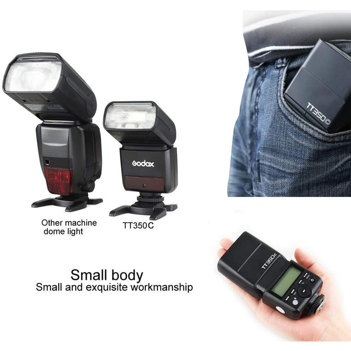 Спалах Godox TT350C TTL для Canon: 2.4G, HSS 1/8000s, GN36, сумісний з 6D, 7D, 50D, 60D, 500D, 550D, 600D, 650D, 1000D, 1100D, 1DX, 580EX II, 5D Mark II III