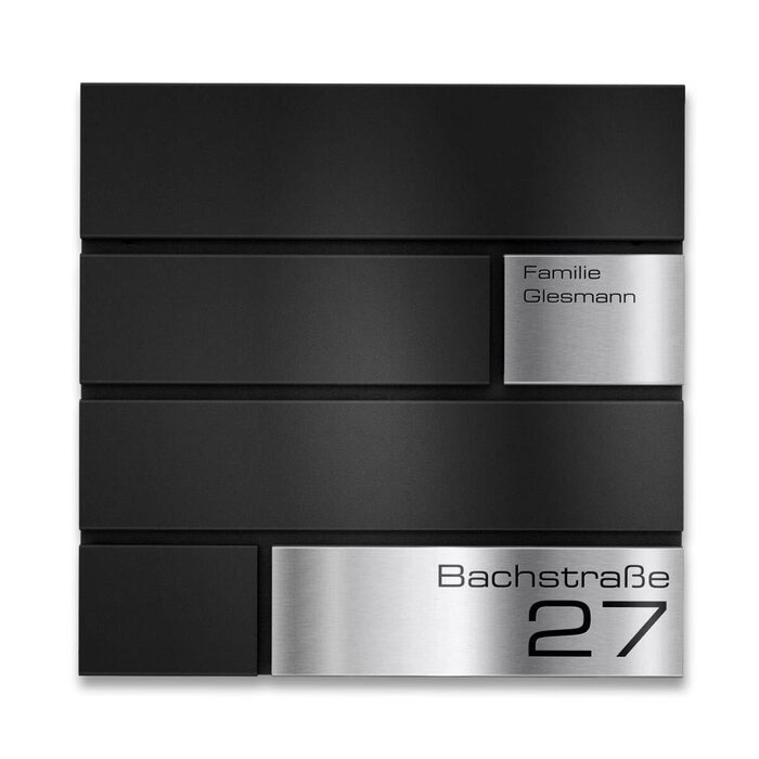 Поштова скринька Metzler G антрацит RAL 7016, з гравіюванням та табличкою з нержавіючої сталі, настінний монтаж, 37x37x10.5 см