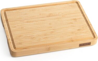 Дерев'яний обробний дошка Stirnholz 45x30 см з бамбука, преміум-якість, з жолобом для соку та антиковзними ніжками, у подарунковій коробці
