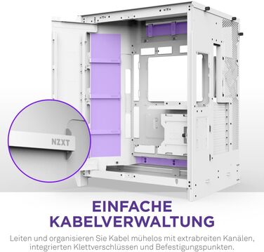 Корпус ПК NZXT H9 Flow (2025) – великий Mid-Tower з двома камерами та покращеною вентиляцією – 3 x 140мм та 1 x 120мм вентилятори, підтримка радіатора 420мм, загартоване скло, Back-Connect, Flow RGB Plus 2025, білий колір