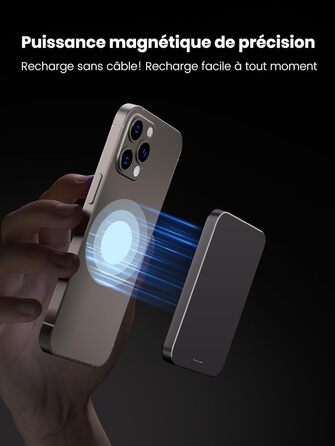 Power Bank Магнітний 10000 mAh PD20W: Бездротовий зарядний пристрій з USB-C для iPhone 17/16/15/14/13 та Apple Watch (Помаранчевий)