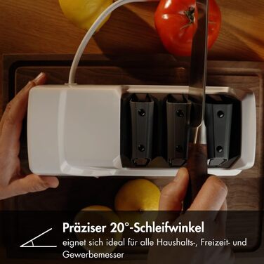 Електричний точило для ножів GRAEF CC120 з 3 ступенями, 20° кут заточування, алмазне покриття, для кухонних, мисливських, професійних та зубчастих ножів